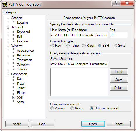 Putty Session